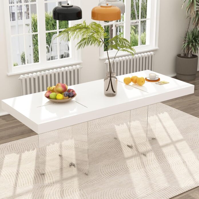 Gather in Style: Exploring the Hitow Modern White Dining Table for 8