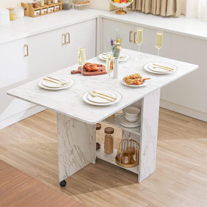 Maximizing Small Spaces with the VANSPACE Foldable Marble Dining Table