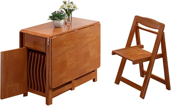 Maximizing Space with a Solid Wood Folding Drop Leaf Dining Set