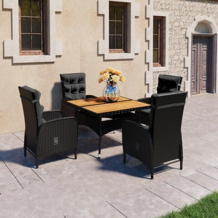 Gathering Comfort and Style with a Black 5-Piece Patio Dining Set