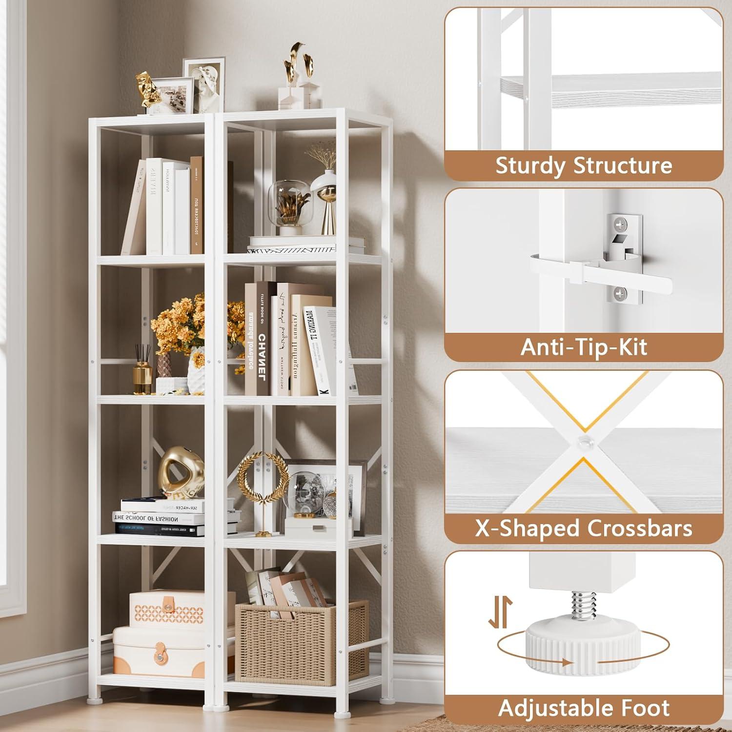 How we Maximized Space⁣ with Furologee's sleek 5-tier bookshelf