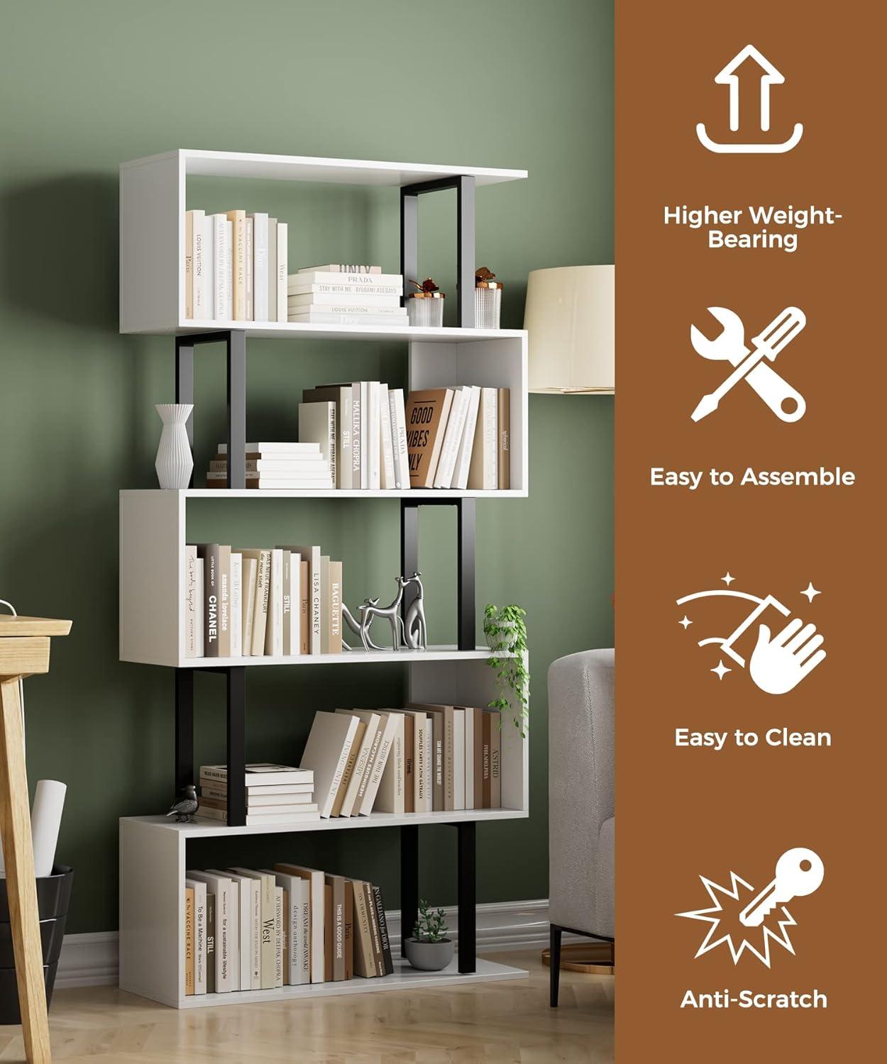 Our Take on the Gadroad 5-Tier S-Shaped Bookcase: Stylish & Sturdy