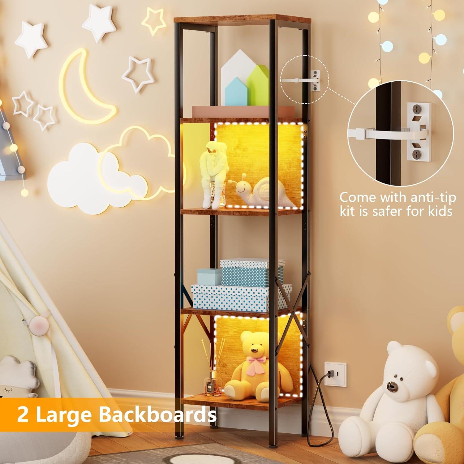 How We Organized ⁣Our Space with Furologee's LED 5-Tier Shelf