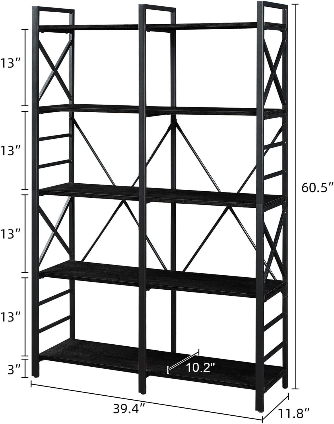 Our Take on the HOMBAZAAR 5-tier Industrial Bookshelf: Sturdy‌ & Stylish