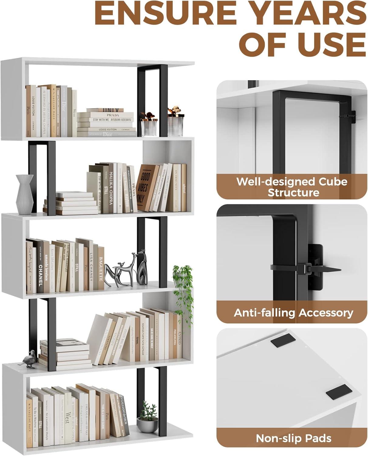 Our Take on the Gadroad 5-Tier S-Shaped Bookcase: stylish & Sturdy