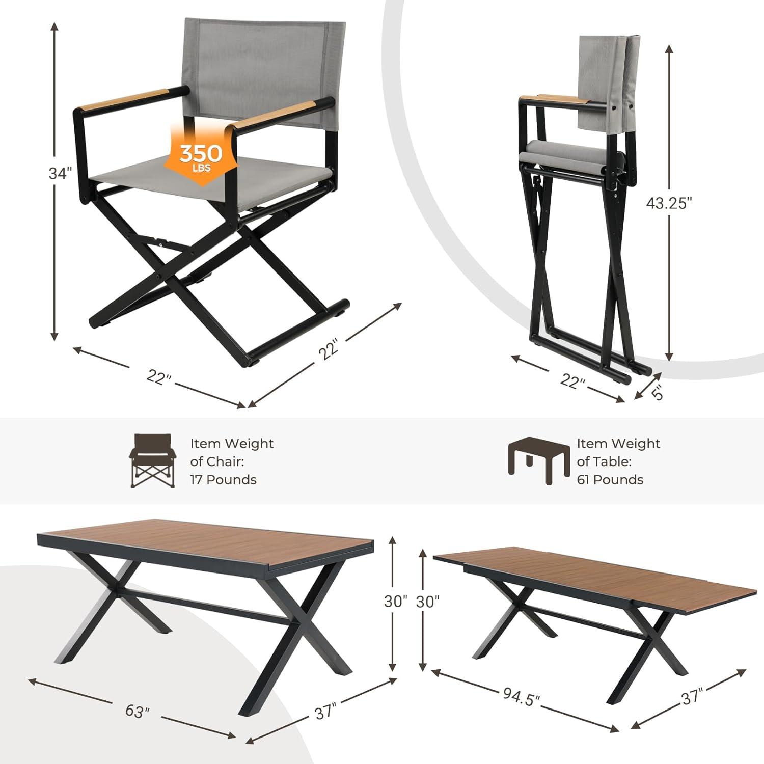 Spacious & Stylish Patio Set Perfect for Outdoor Dining Fun