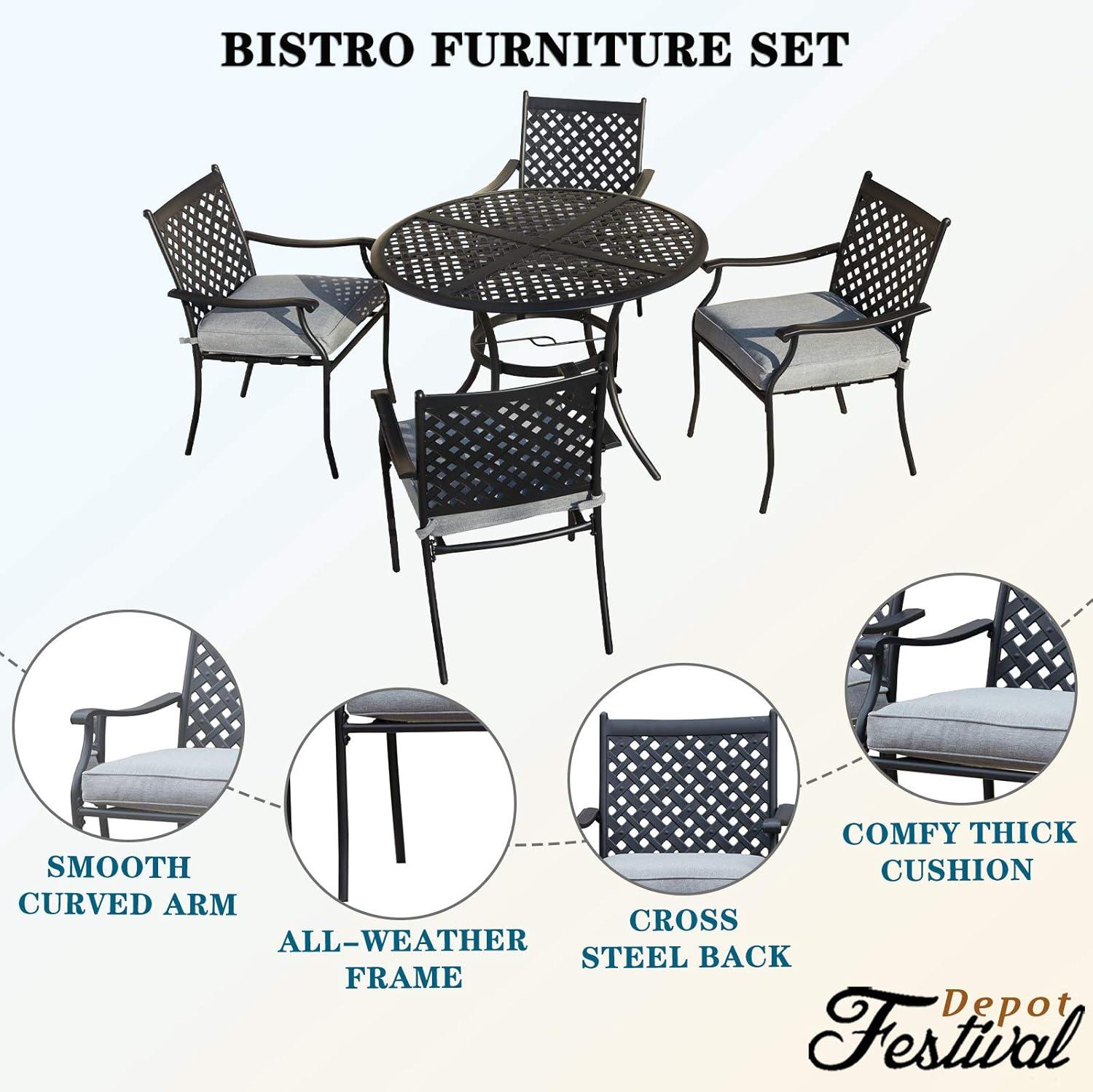 Enjoying Outdoor Moments with Festival Depot's Stylish 5-Piece Patio Set