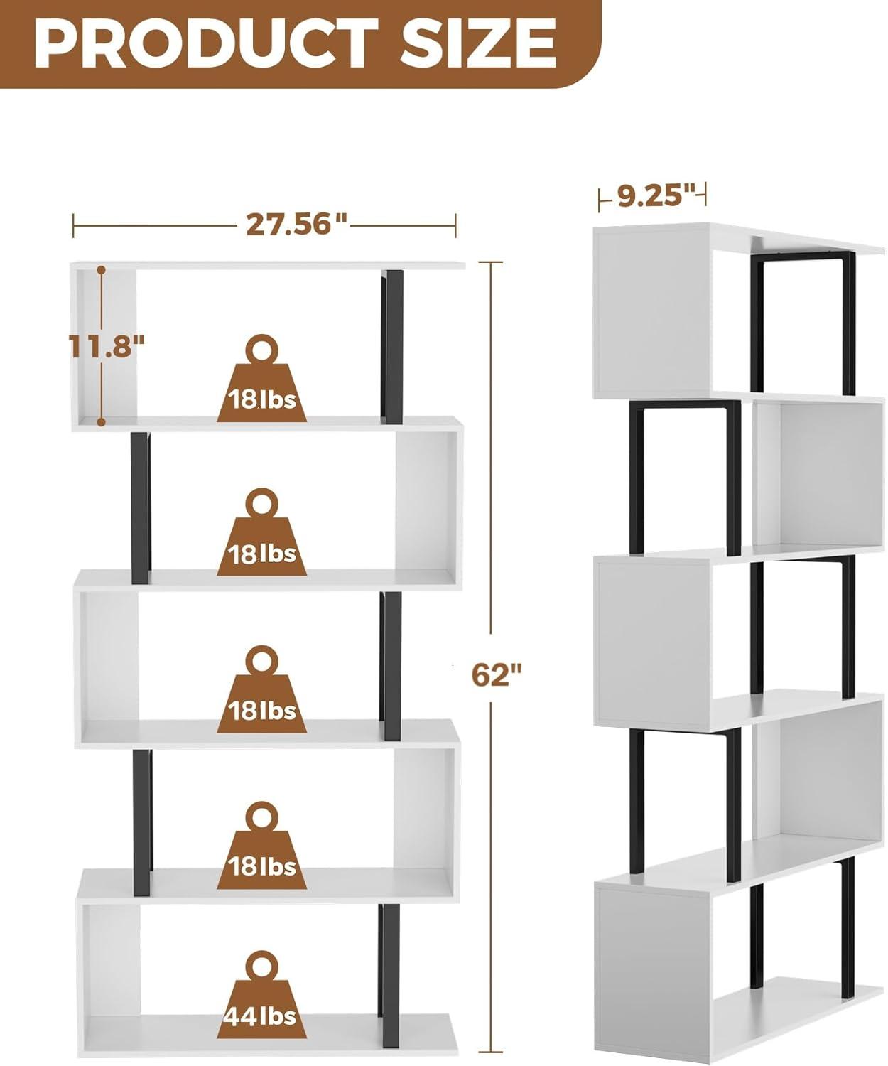 Our Take on the Gadroad 5-Tier S-Shaped Bookcase: Stylish & Sturdy