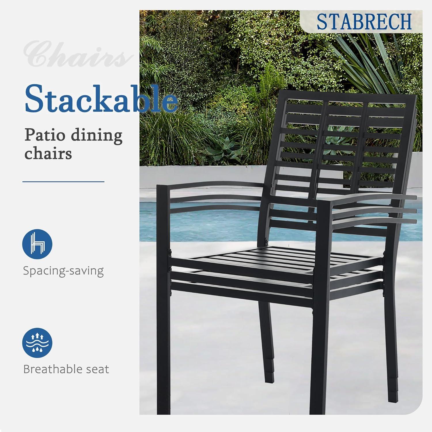 A Stylish & Sturdy Black Metal Outdoor Dining Set for Four