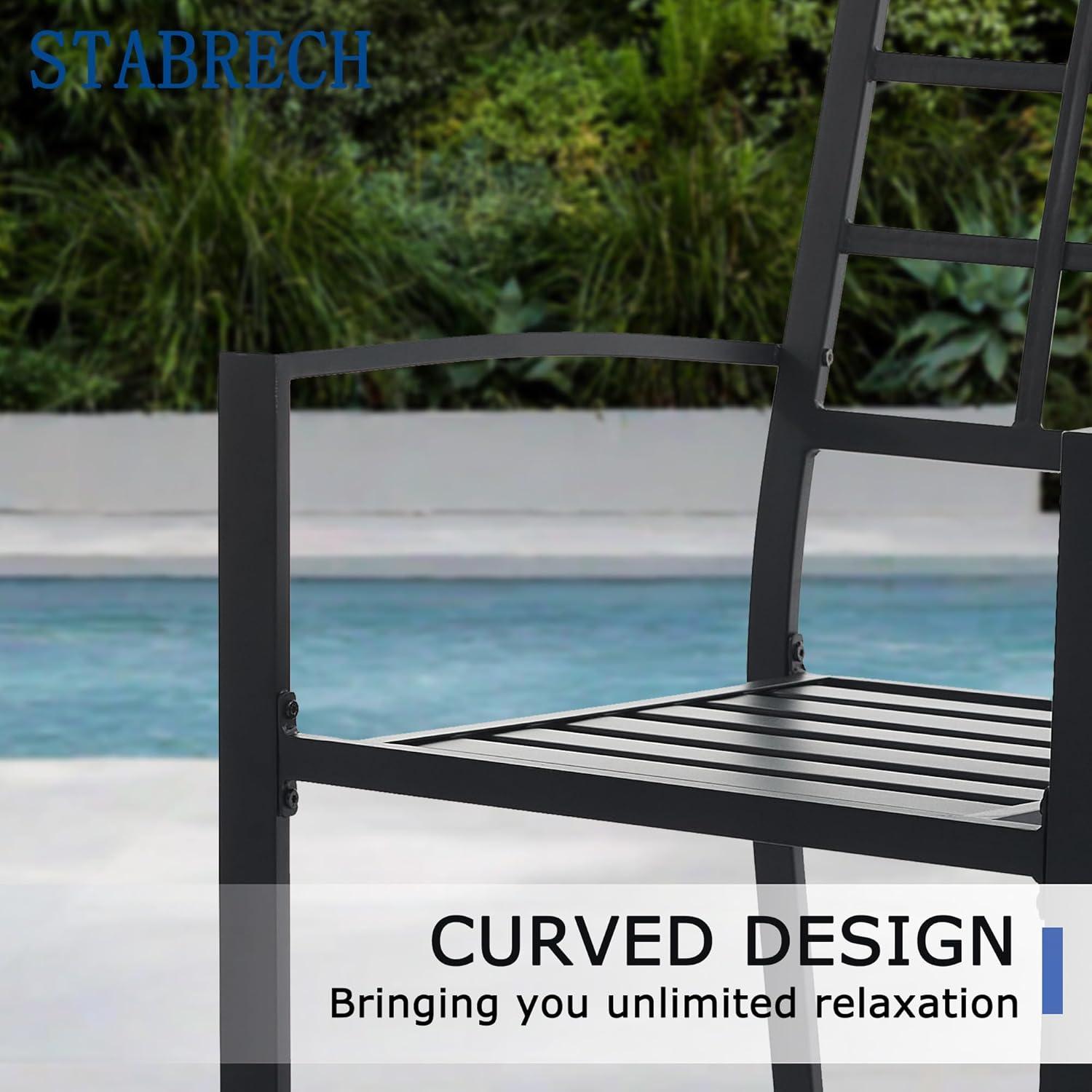 A Stylish & sturdy Black Metal Outdoor Dining Set for Four