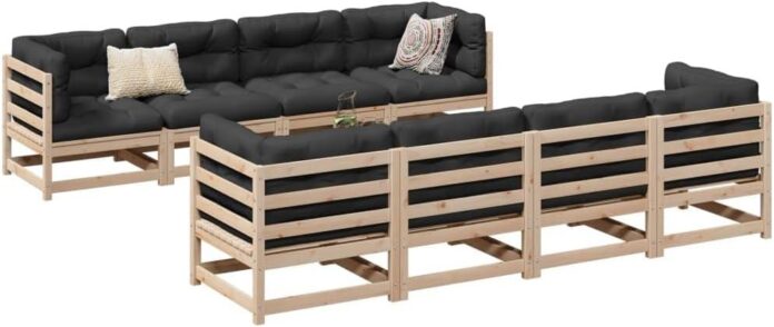 Adapting Outdoor Spaces With A Versatile 9 Piece Pine Sofa Set
