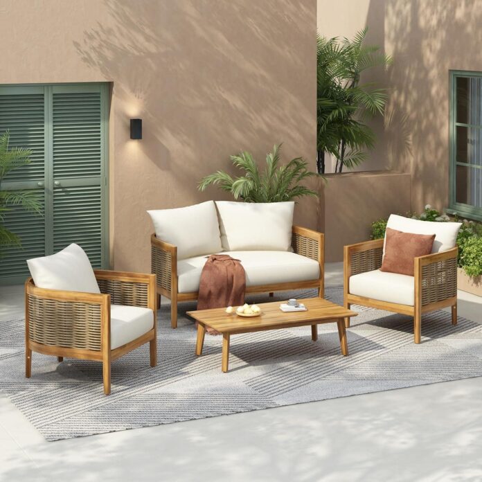 Creating A Cozy Outdoor Retreat With Merax Acacia Wood Wicker Set