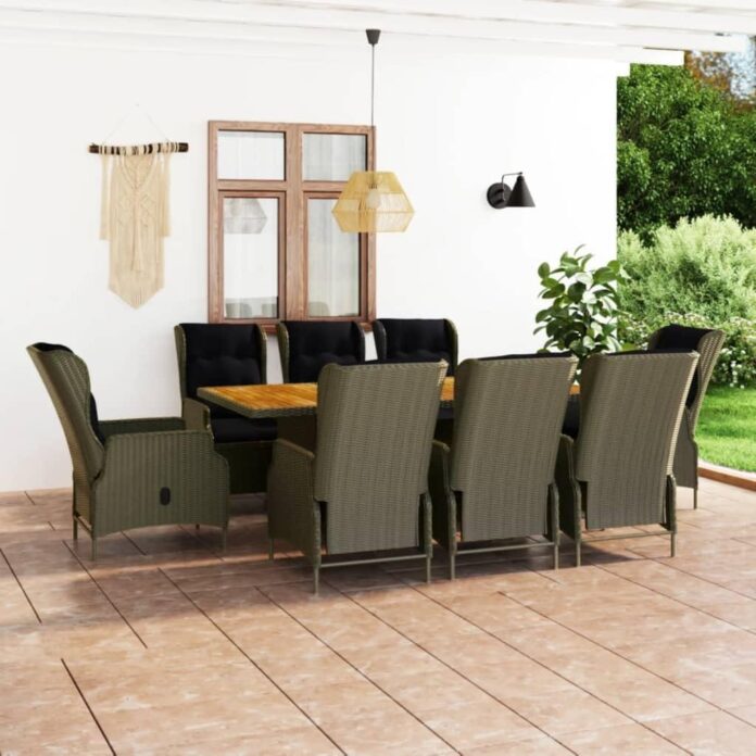 Elevate Outdoor Dining With A Cozy 9 Piece Rattan Set