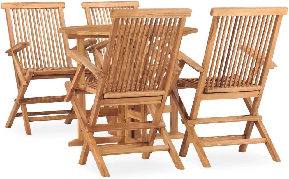 Elevate Outdoor Dining with vidaXL's Teak Folding Set
