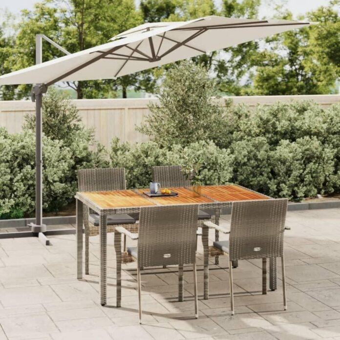 Elevate Outdoor Gatherings With A Cozy Gray Rattan Dining Set