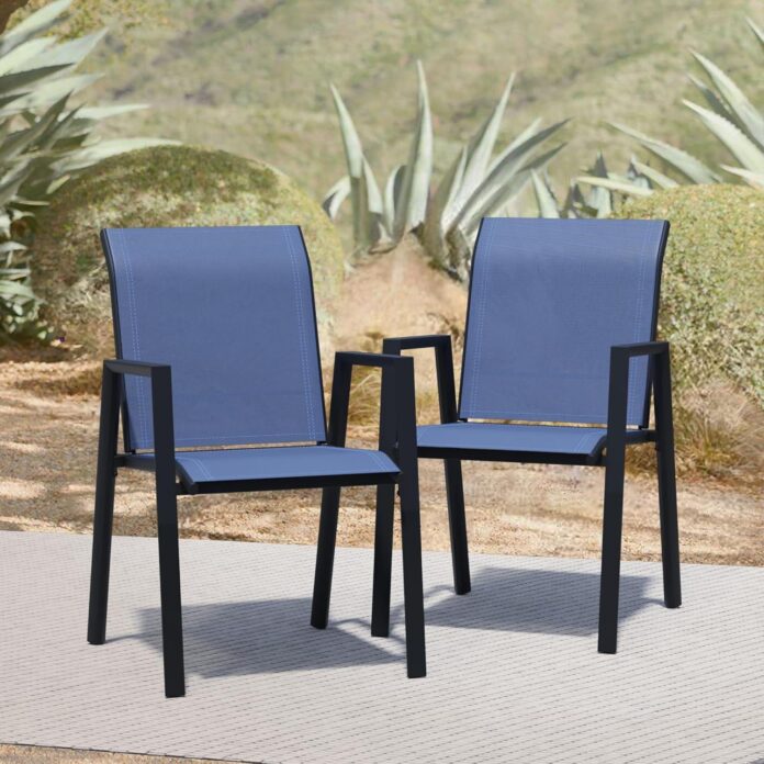 Enjoying Outdoor Comfort Stackable Blue Patio Chairs Review