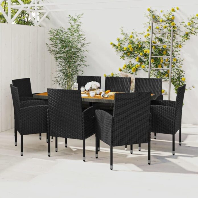 Gather Around Elegance 9 Piece Black Rattan Patio Set Review