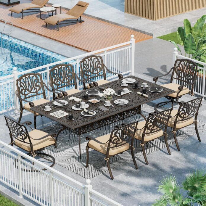 Gathered Around Elegance Exploring A 9 Piece Retro Patio Set