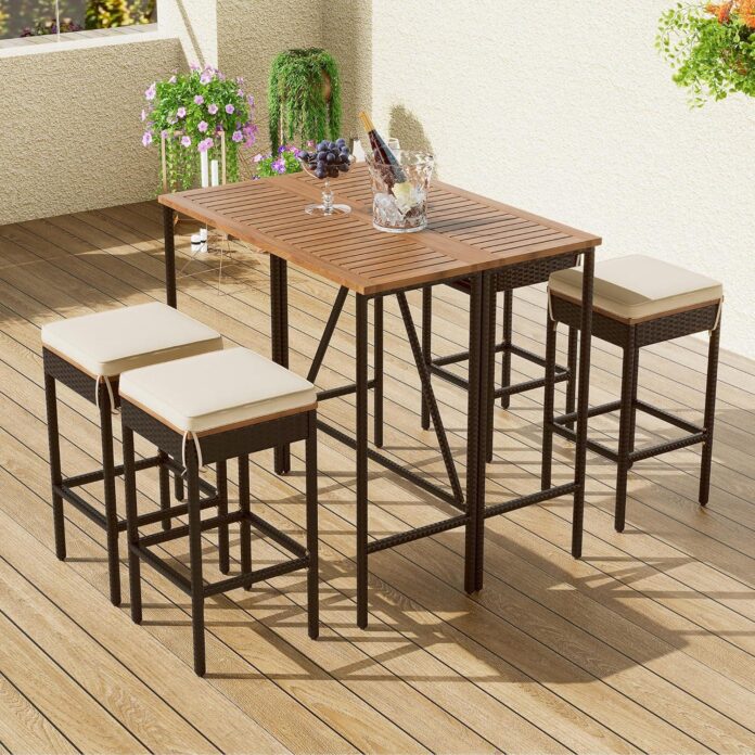 Gathering Around A Stylish Space Saving Acacia Wood Patio Set Gathering Around A Stylish Space Saving Acacia Wood Patio Set