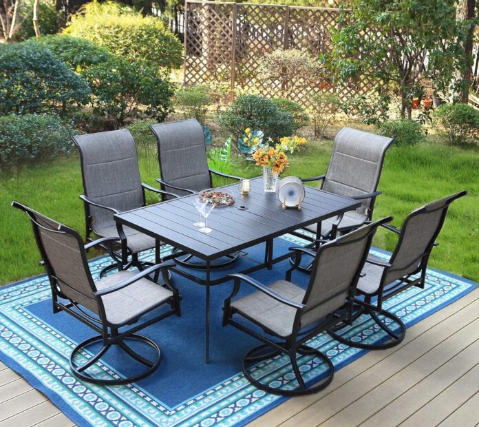 Gathering Around The Phi Villa 7 Piece Patio Set Comfort Meets Style Outdoors
