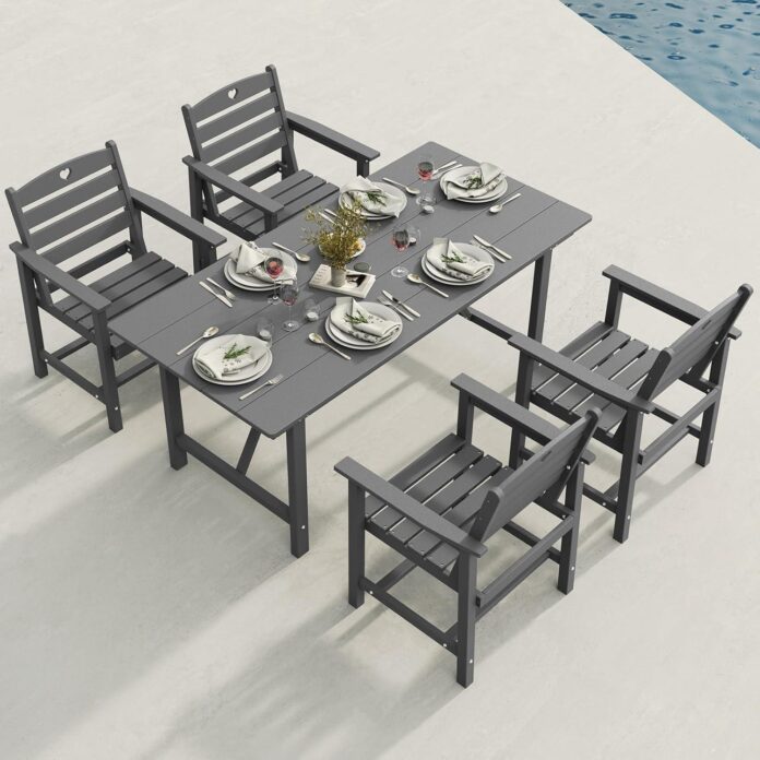 Gathering Comfort And Style Hdpe Patio Dining Set For Four Gathering Comfort And Style Hdpe Patio Dining Set For Four