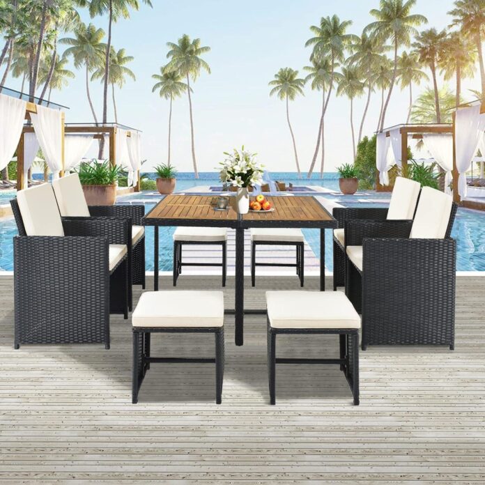 Hhok 9 Piece Patio Set Stylish Comfort Meets Weather Resistance