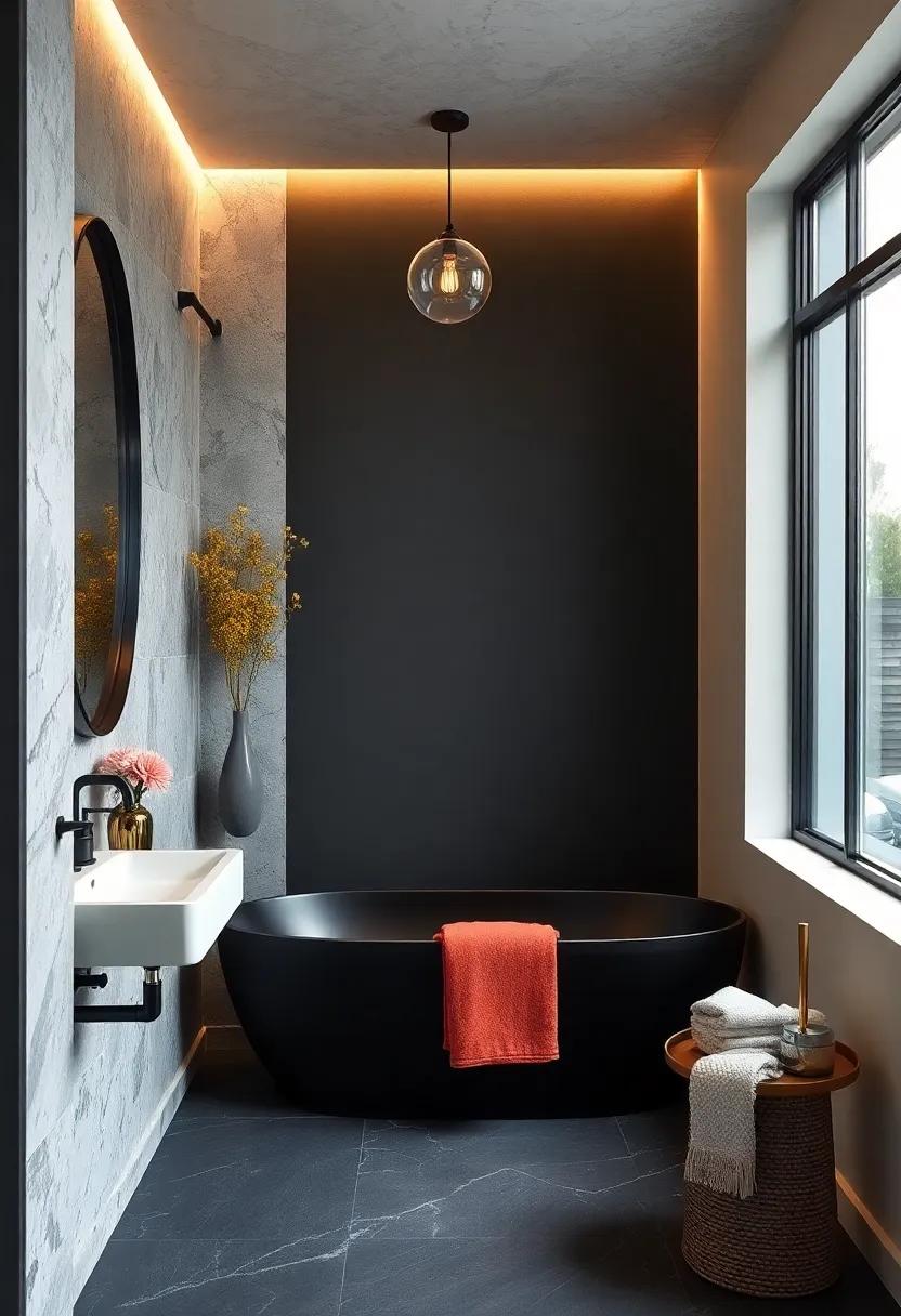 Matte Black and Antique Brass: Combining black fixtures with antique brass accents adds vintage charm ⁣without compromising on sharp contrast