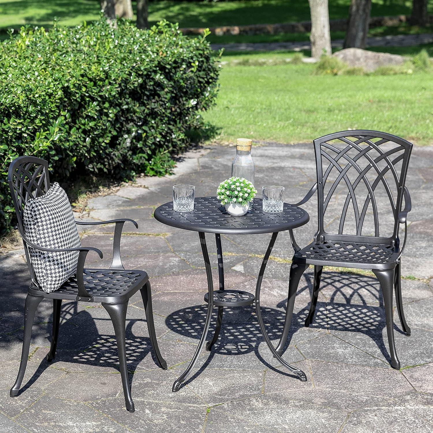 How NUU GARDEN's Cast Aluminum Bistro Set Elevates ​Small Spaces