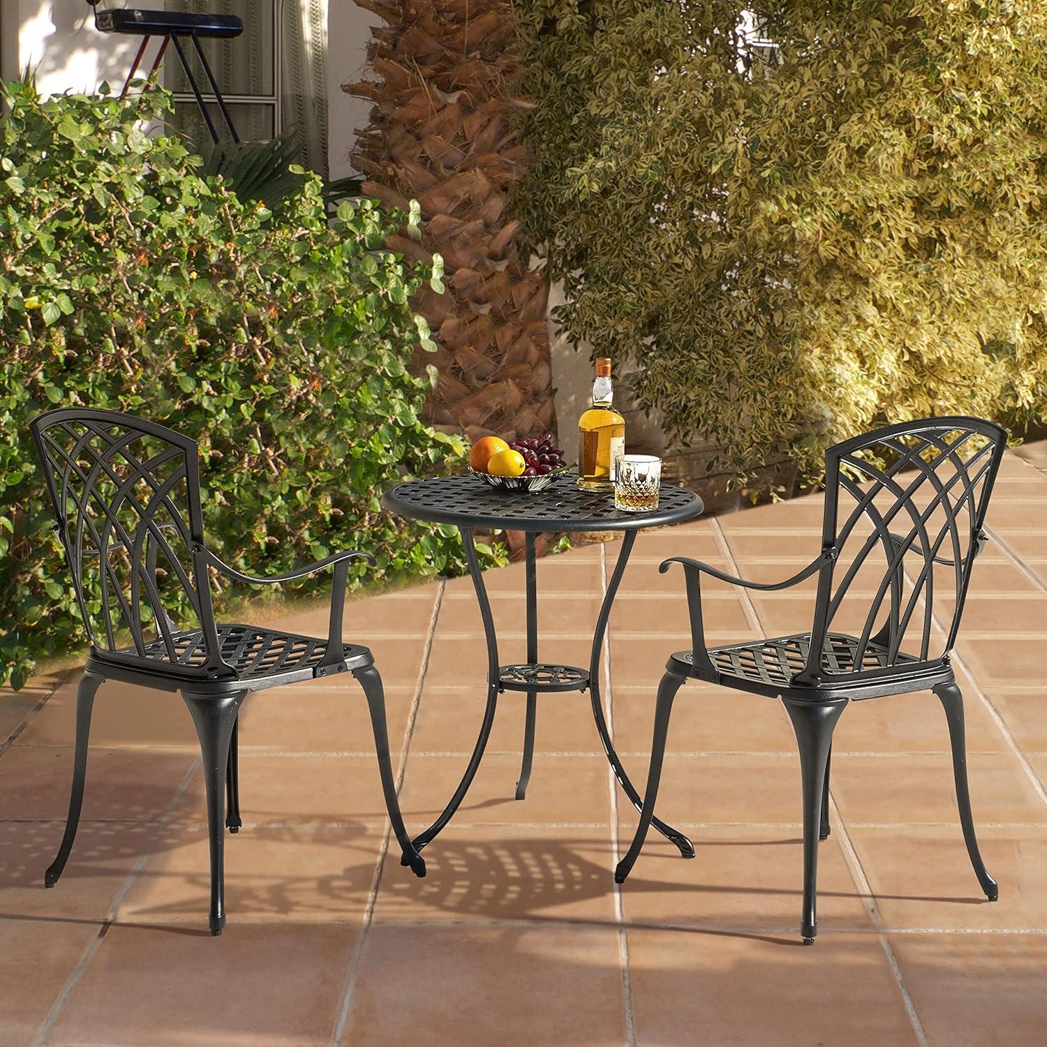 How NUU⁢ GARDEN's Cast Aluminum Bistro set Elevates Small Spaces