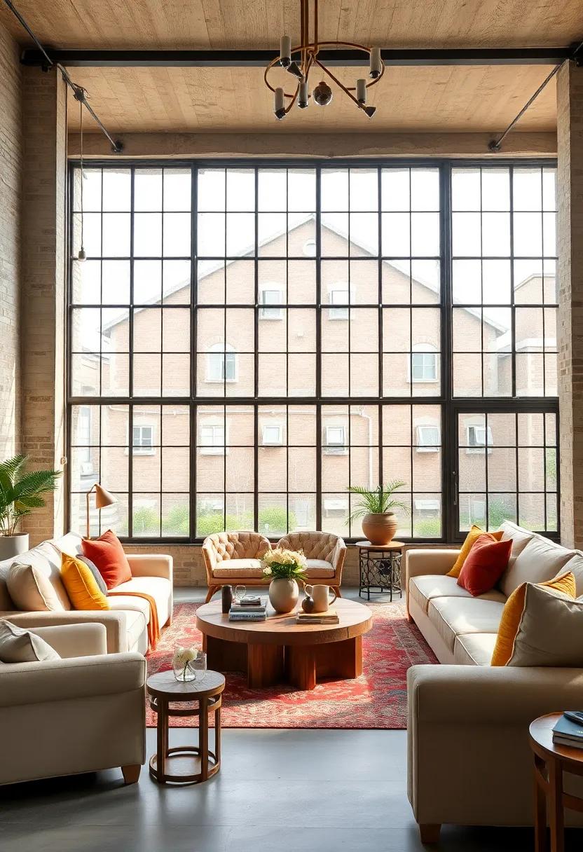 A‍ minimalist ‌concrete floor combined⁢ with‌ oversized black-framed​ windows⁣ emphasizes airy openness while maintaining ⁣a ⁢rugged industrial charm