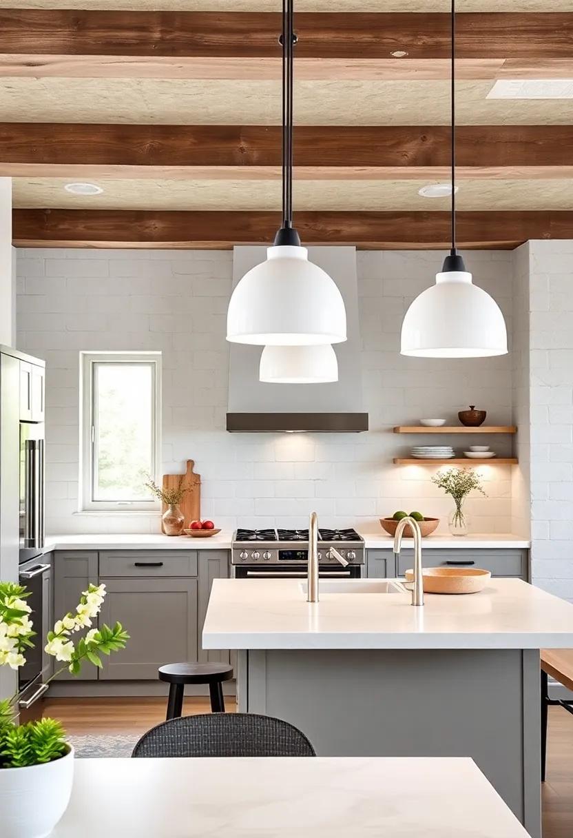 Minimalist White Porcelain Shades: Crisp white‍ porcelain pendants offer a clean and⁣ timeless look that brightens and refreshes any kitchen space