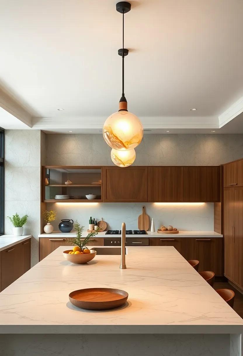 Organic Shaped Resin Lights: Fluid, natural⁣ forms in resin materials introduce softness and sculptural⁣ elegance to brighten your kitchen ​island