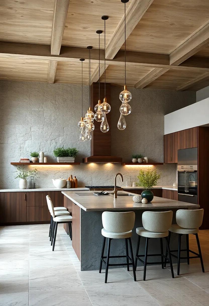 Clear Teardrop Pendant Clusters: Groups of clear teardrop-shaped pendants clustered together add elegance and a⁢ modern‌ artistic​ flair