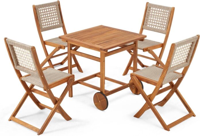 Spacious Acacia Wood Patio Set Convenient Durable And Portable Spacious Acacia Wood Patio Set Convenient Durable And Portable