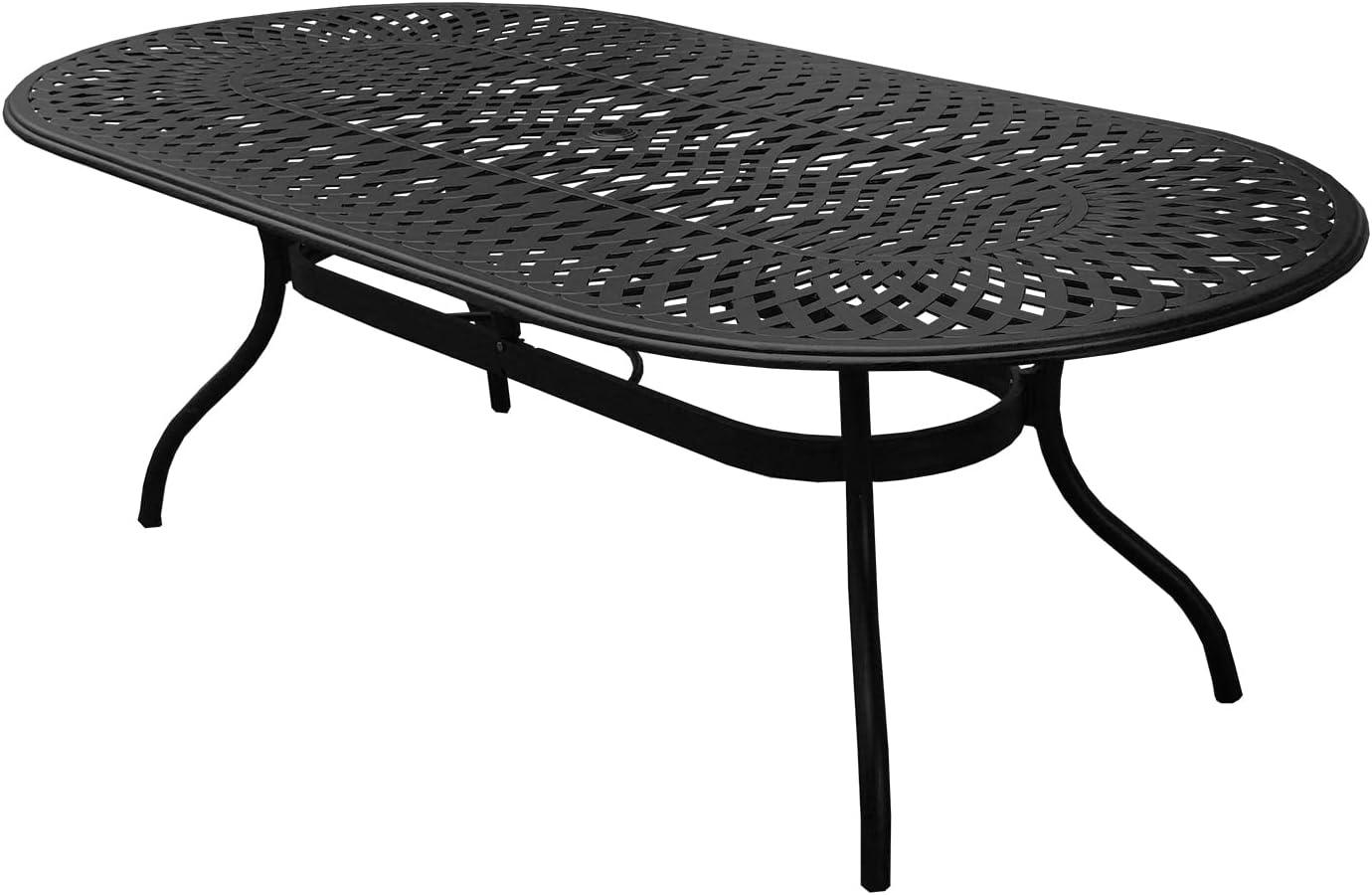 Spacious & Stylish: Exploring a Durable Black Oval Patio Set