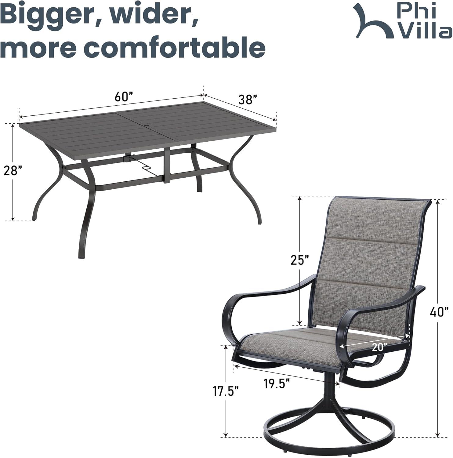 Spinning⁣ Comfort and Style: Exploring PHI VILLA's 7-Piece Patio Set