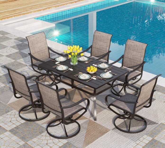Spinning Comfort And Style Exploring Phi Villa 7 Piece Patio Set
