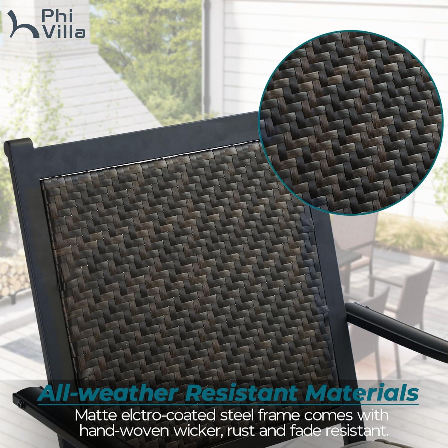 Transforming Outdoor Spaces with PHI VILLA's 7-Piece Wicker Set