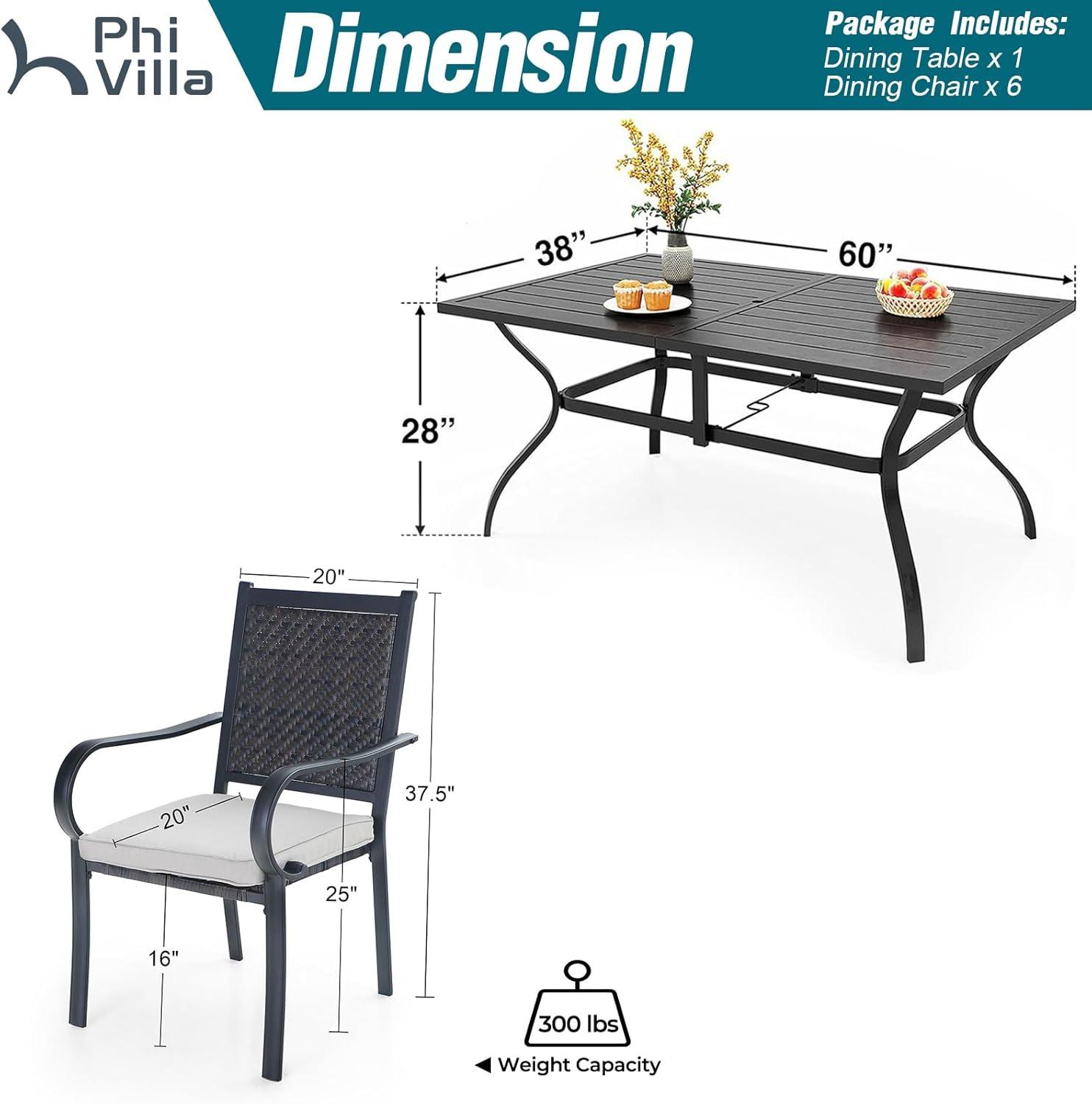 Transforming Outdoor Spaces with PHI VILLA's 7-Piece Wicker Set