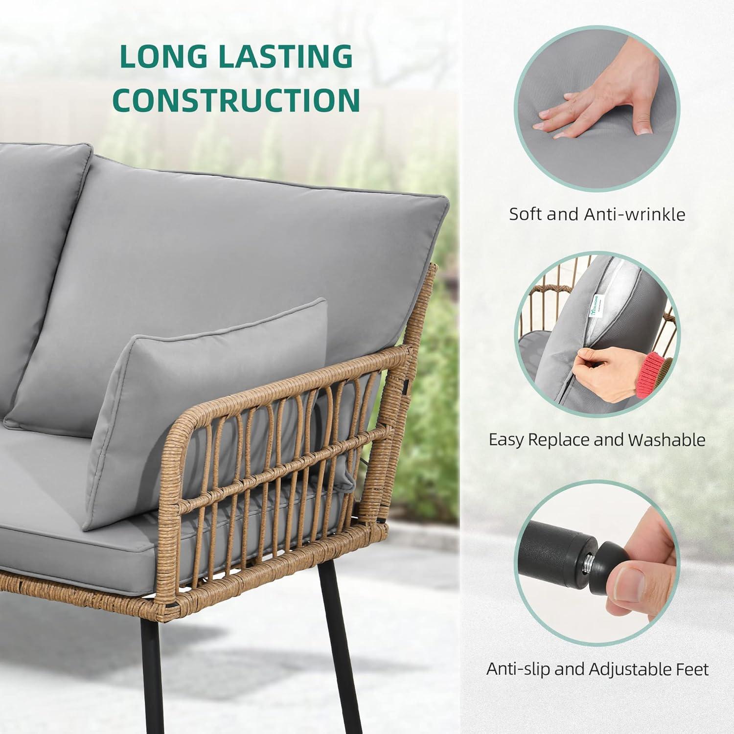 Transforming Outdoor Spaces with YITAHOME's Cozy Wicker Lounge set