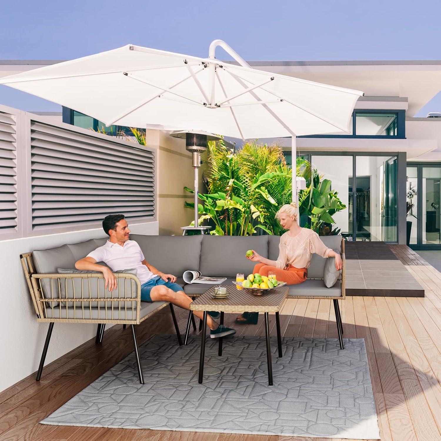 Transforming Outdoor Spaces with YITAHOME's Cozy Wicker Lounge Set