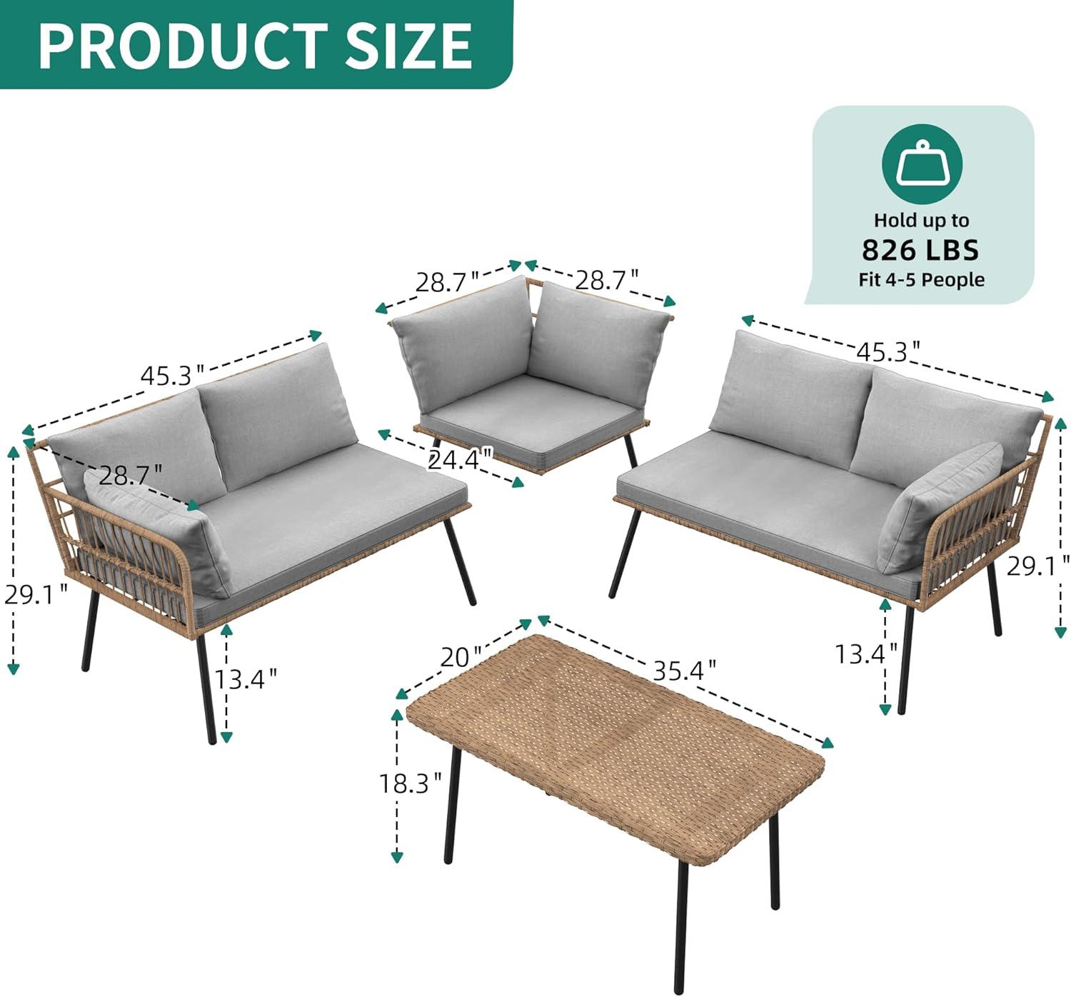 transforming Outdoor Spaces with YITAHOME's cozy Wicker Lounge Set