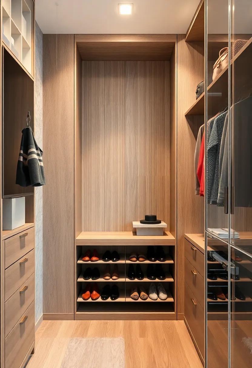 Pull-Out Shoe Rack Panels: Use pull-out panels with ⁤horizontal‌ racks to neatly arrange ‍shoes and ⁤provide full visibility​ without bending or stacking