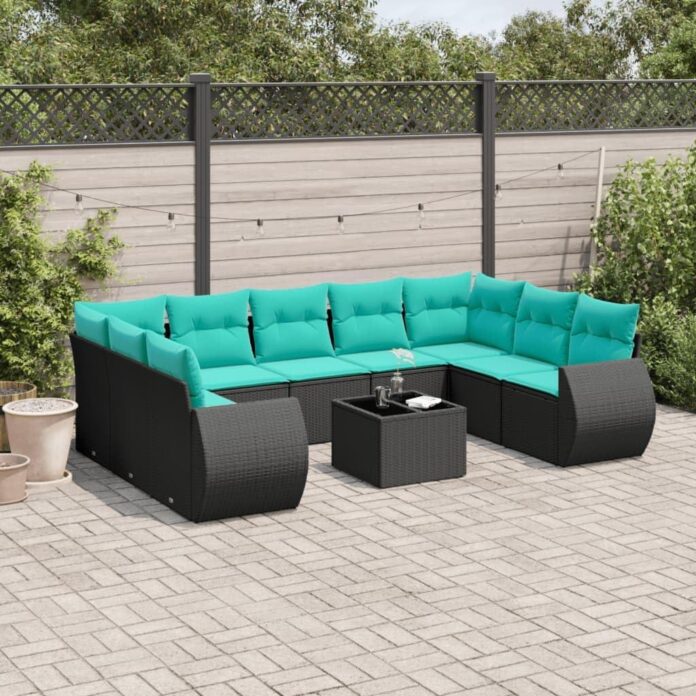 10 Piece Black Rattan Patio Set Comfort Meets Outdoor Style