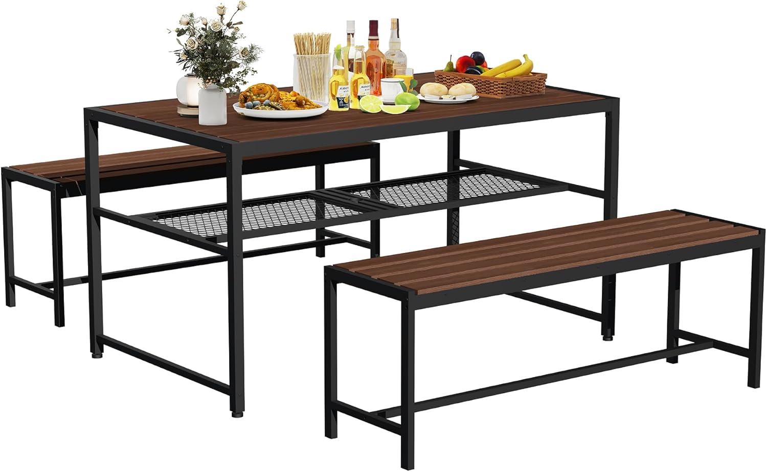 55'' Outdoor Picnic Table and Bench Set - fits your porch