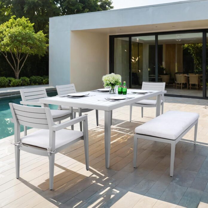 6pc Patio Aluminum Furniture Modern Dining Set Your Patio Seating