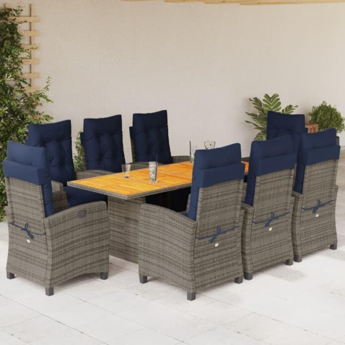 9 Piece Gray Rattan Patio Set Comfort And Durability Explored