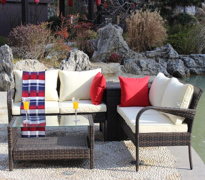 Bringing Cozy Versatility Outdoors With This 4 Piece Wicker Set Bringing Cozy Versatility Outdoors With This 4 Piece Wicker Set