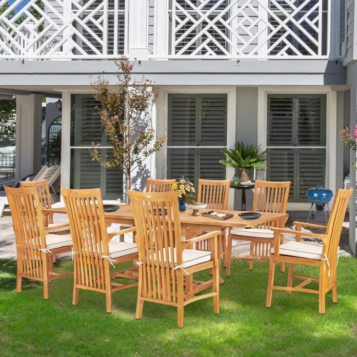 Chic Teak Balero 9 Piece Teak Dining Set For Your Patio Chic Teak Balero 9 Piece Teak Dining Set For Your Patio