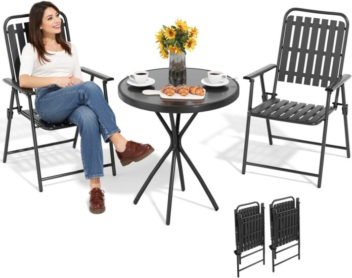 Compact Comfort A Rust Resistant Bistro Set Perfect For Small Spaces Compact Comfort A Rust Resistant Bistro Set Perfect For Small Spaces